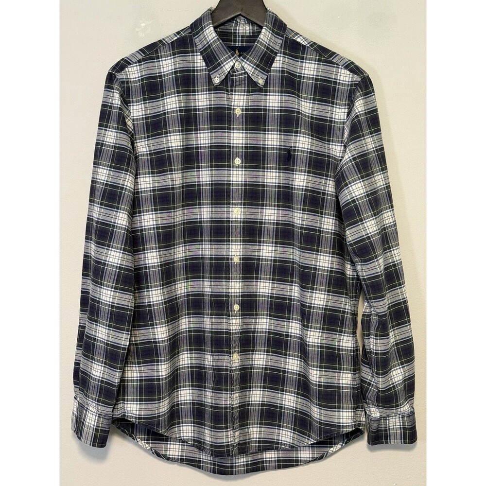 Ralph Lauren Men's Tartan Plaid Button Down Shirt Medium Long Sleeve Preppy Y2K